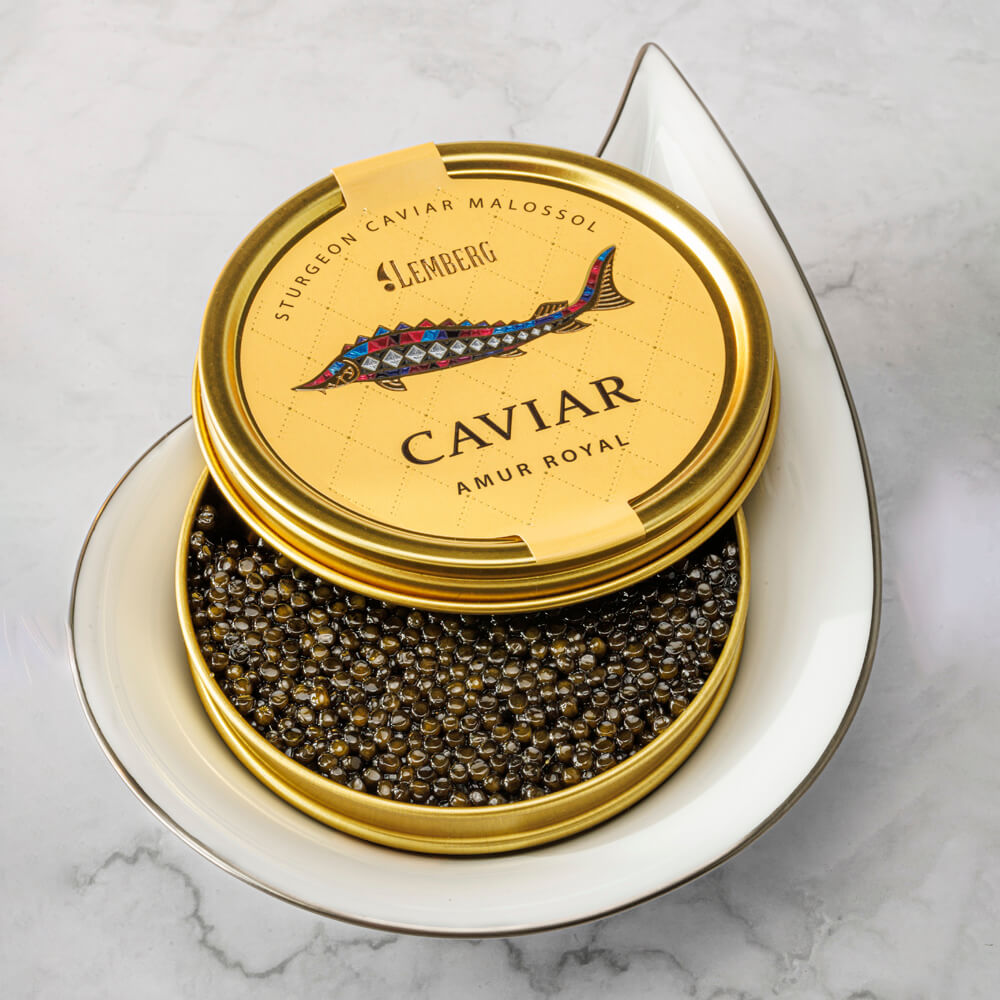 Sturgeon Caviar OSIETRA & AMUR ROYAL Caviar, 2 х 100g
