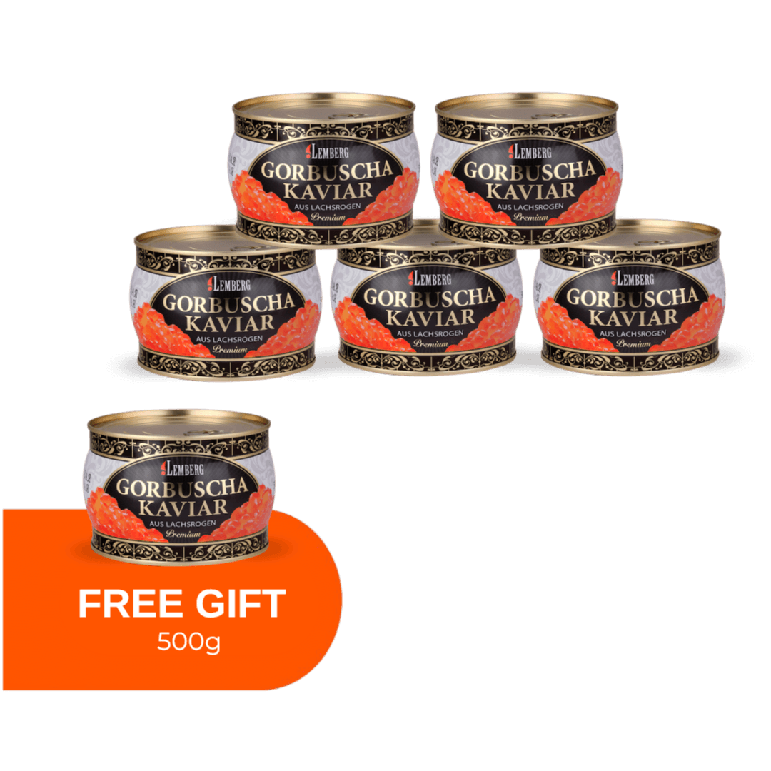 Pink Salmon Caviar PREMIUM, 5+1 x 500g