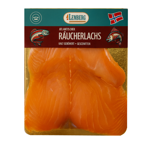 Norwegian salmon, cold smoked, sliced, 100g